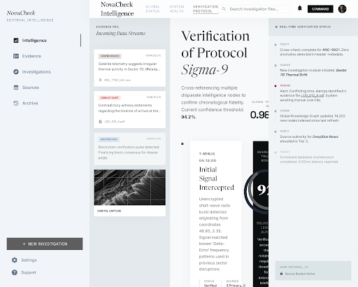 Aperçu du dashboard Stitch NovaCheck